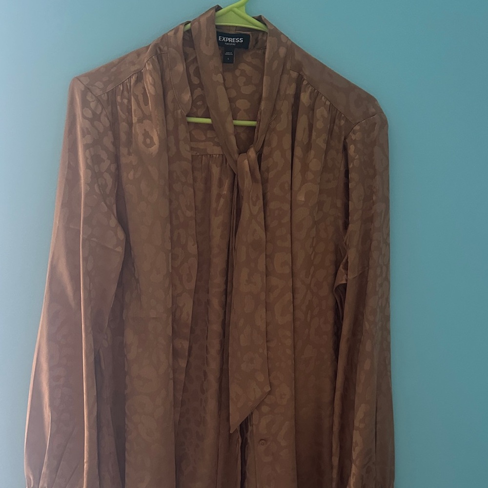 Express Tan Animal Print Blouse